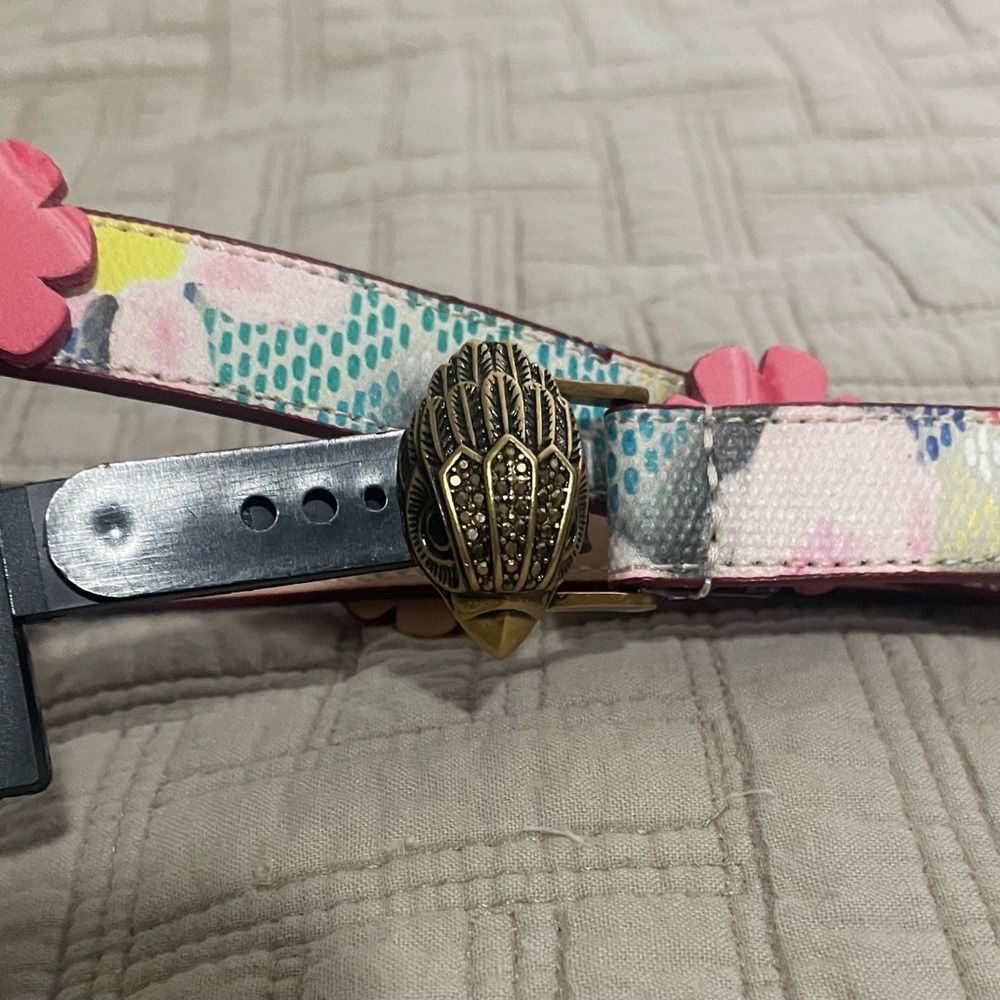 Kurt Geiger Multicolor Flower leather Belt. New. S/M.